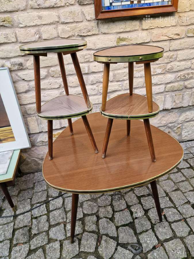 Vintažinis mid century kavos staliukas ir kt. - nuotraukos Nr. 30