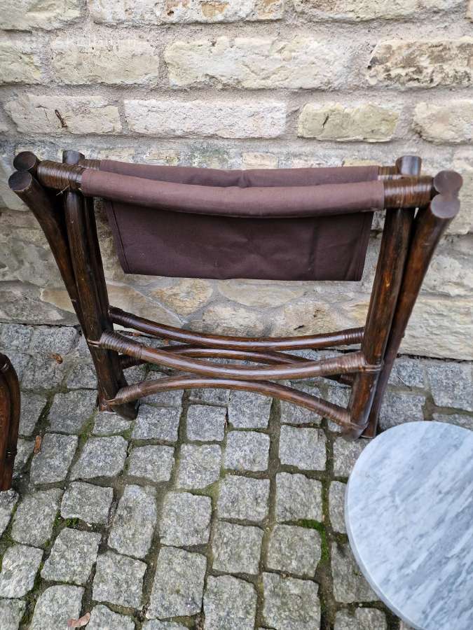 Vintažinis mid century ratango fotelis su pakoju - nuotraukos Nr. 31