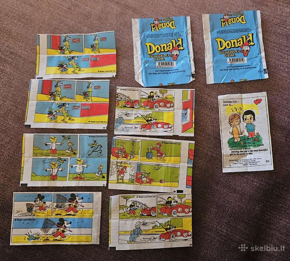 Donald kramtomos gumos popierėliai