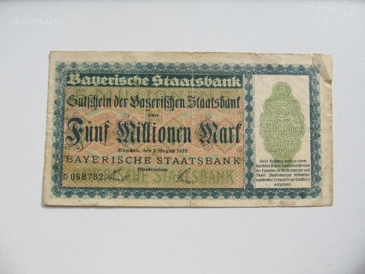5 milijonai markiu , Miunchen Vokietija , 1923