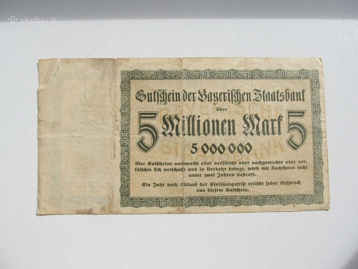 5 milijonai markiu , Miunchen Vokietija , 1923 - nuotraukos Nr. 2