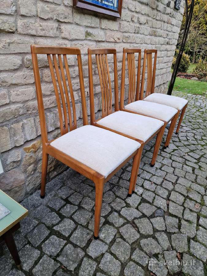 Vintažinės mid century bukmedžio kėdės