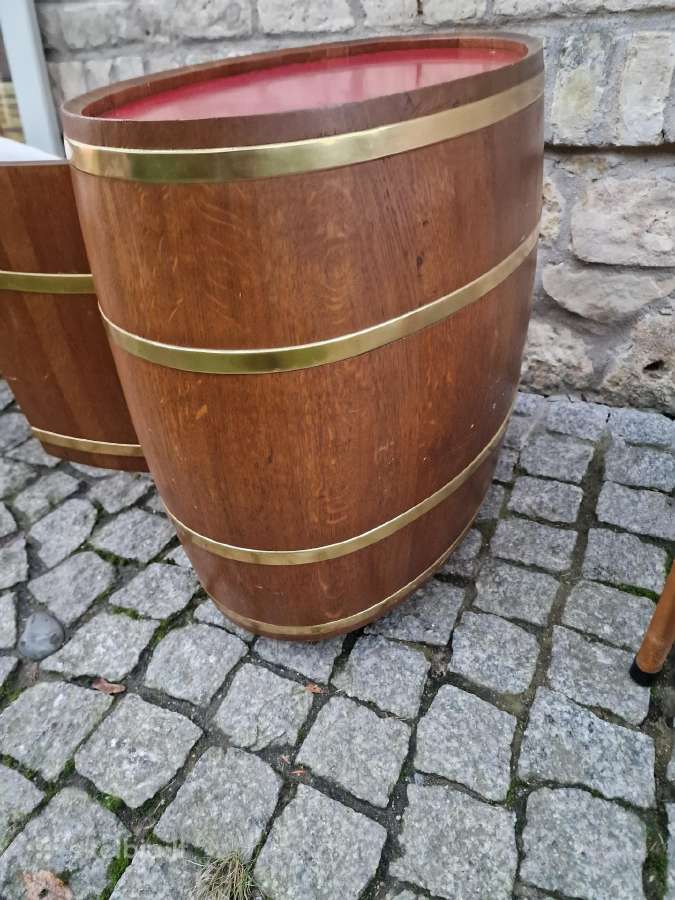 Vintažinis mid century ąžuolinis staliukas/baras - nuotraukos Nr. 14
