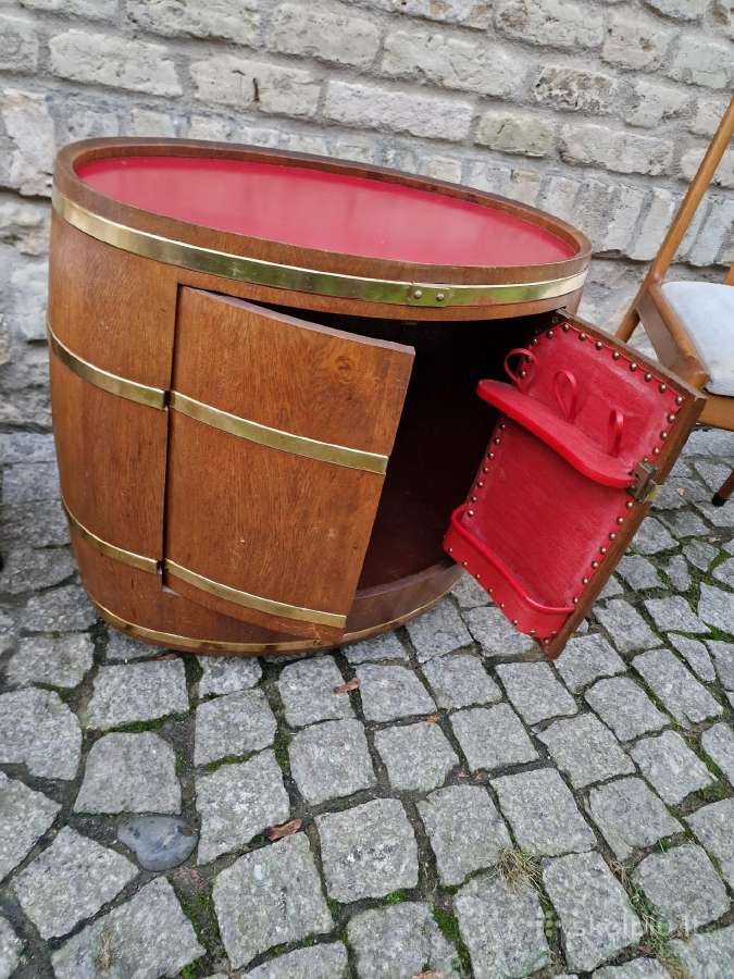 Vintažinis mid century ąžuolinis staliukas/baras - nuotraukos Nr. 20
