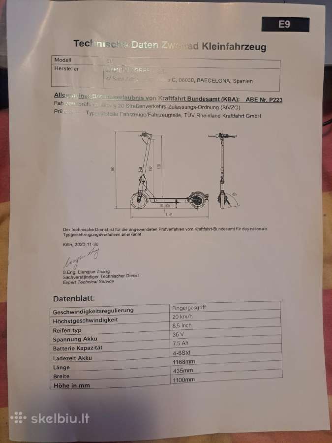 Elektrinis paspirtukas, pirktas Vokietijoje - nuotraukos Nr. 6