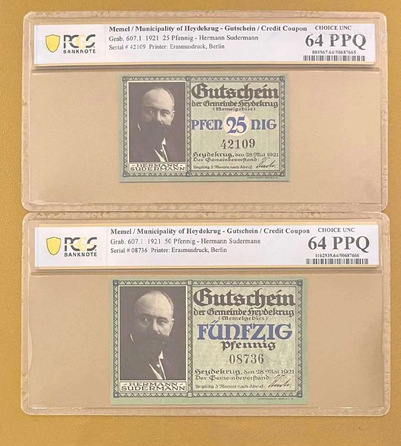 Šilutė / Heydekrug sertifikuoti banknotai