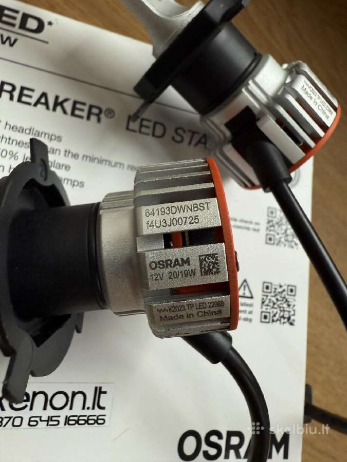 LED Osram H4 lemputės night breaker +230% legalios - nuotraukos Nr. 2