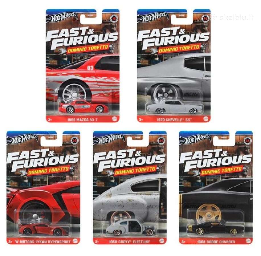 Fast & Furious hot wheels modeliukai - nuotraukos Nr. 5