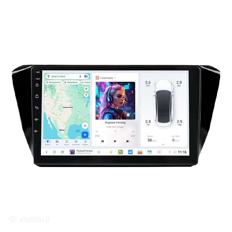 Skoda Superb 2008-2019 metų android multimediją
