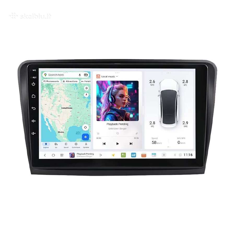 Skoda Superb 2008-2019 metų android multimediją - nuotraukos Nr. 3