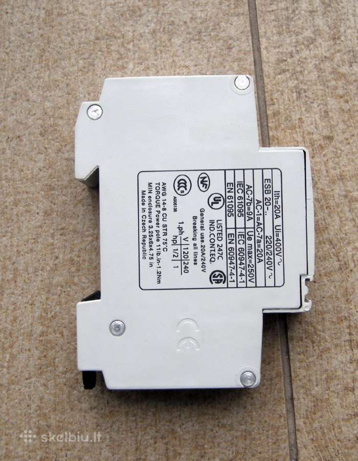 Kontaktorius 2p 20a 2no 230v Ac/dc Esb20-20n-06 - nuotraukos Nr. 2