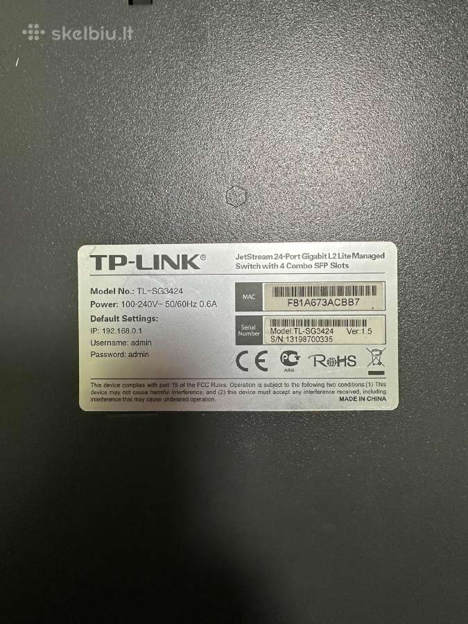 Tp-link Tl-sg3424 - nuotraukos Nr. 2