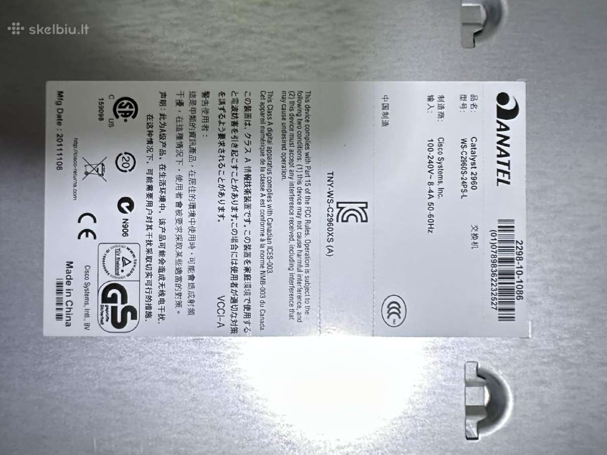 Cisco catalyst 2960s - nuotraukos Nr. 3