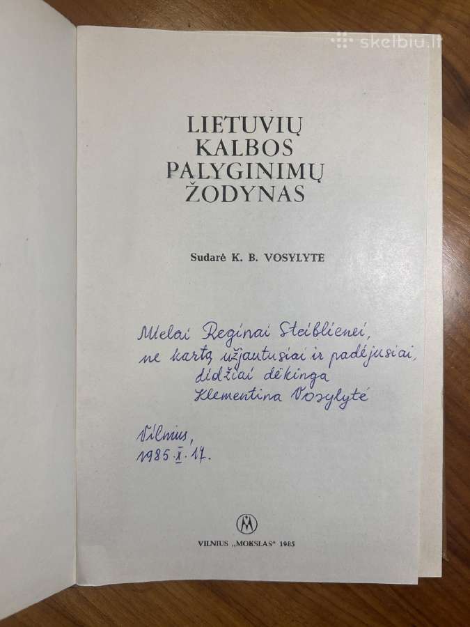 Lietuvių k palyginimų žodynas su autorės autografu - nuotraukos Nr. 2
