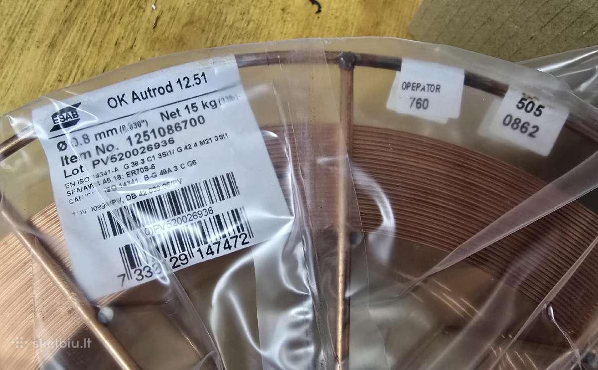 Esab Ok Autrod 12.51 suvirinimo viela. - nuotraukos Nr. 2