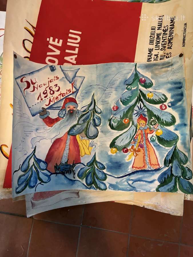 Parduodami Naujametiniai tarybiniai plakatai - nuotraukos Nr. 3