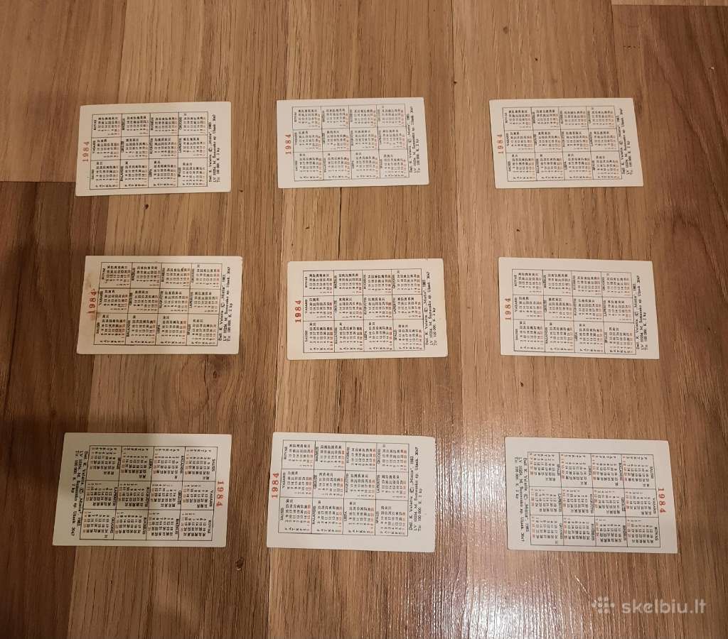 Kišeniniai kalendoriukai Auto 1984m - nuotraukos Nr. 2