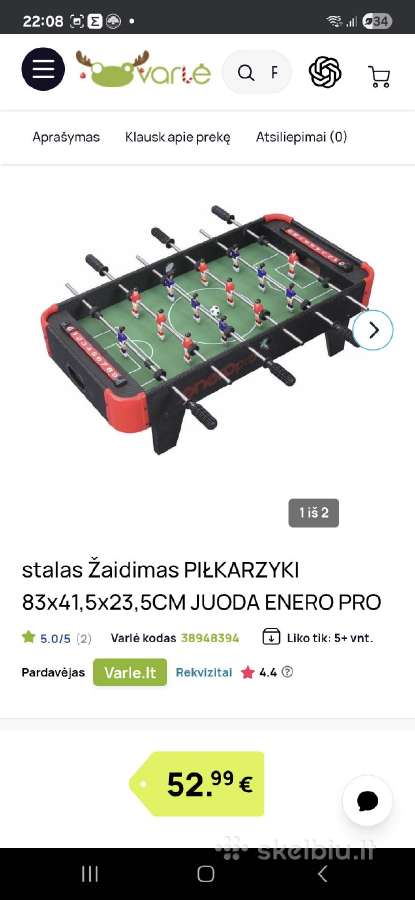 Futbolo stalas - nuotraukos Nr. 4