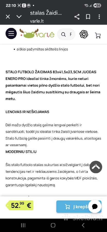 Futbolo stalas - nuotraukos Nr. 6