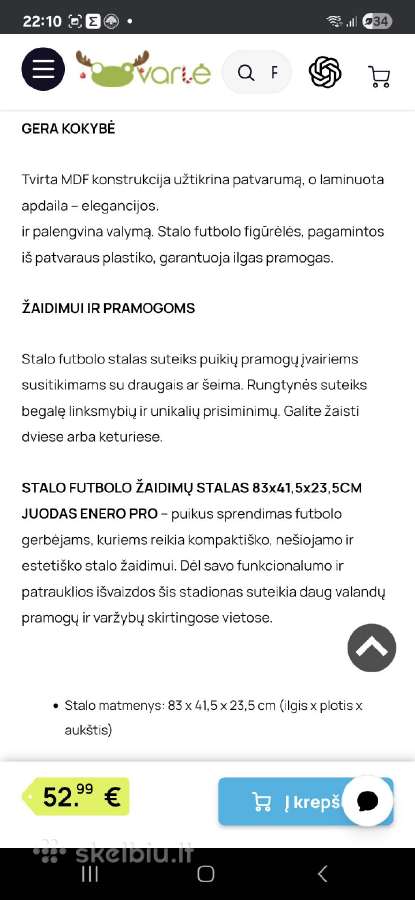 Futbolo stalas - nuotraukos Nr. 7