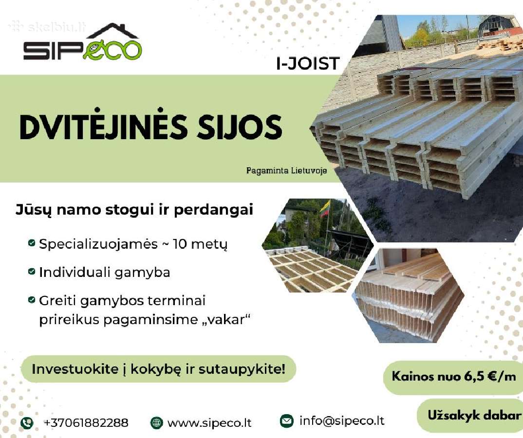 I-beam dvitėjinės sijos, ibeam gegnės - nuotraukos Nr. 2