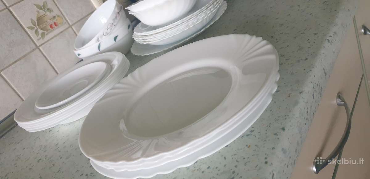 Baltos lekstes 25cm, 19cm,15cm ivairios. - nuotraukos Nr. 3