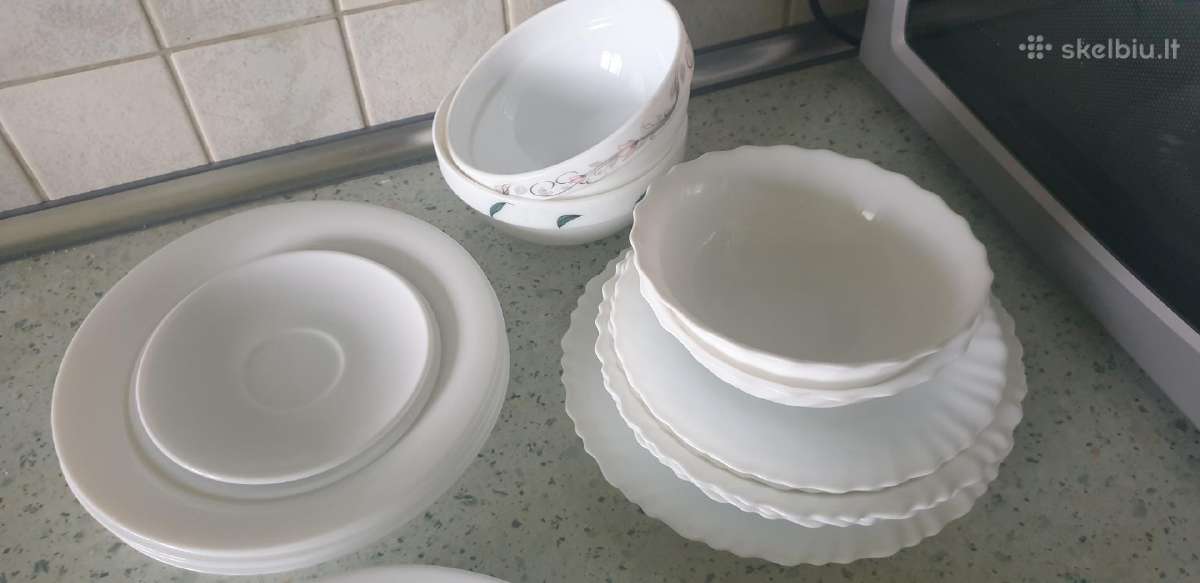 Baltos lekstes 25cm, 19cm,15cm ivairios. - nuotraukos Nr. 4