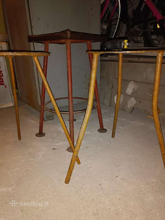 3 vnt. industrinio stiliaus kėdės/staliukai - nuotraukos Nr. 24