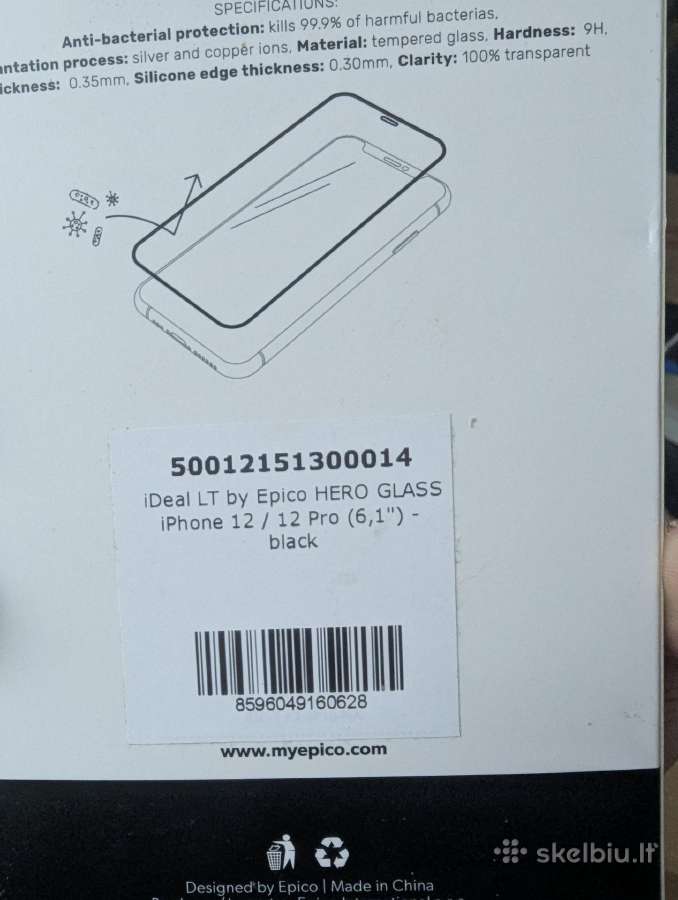 iPhone 12 / 12 pro Apsauginis stiklas - nuotraukos Nr. 2