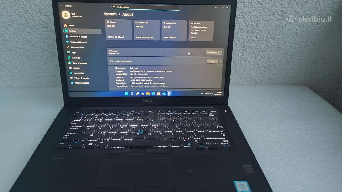Dell Latitude 7480 Intel Core i5-7300u - nuotraukos Nr. 14