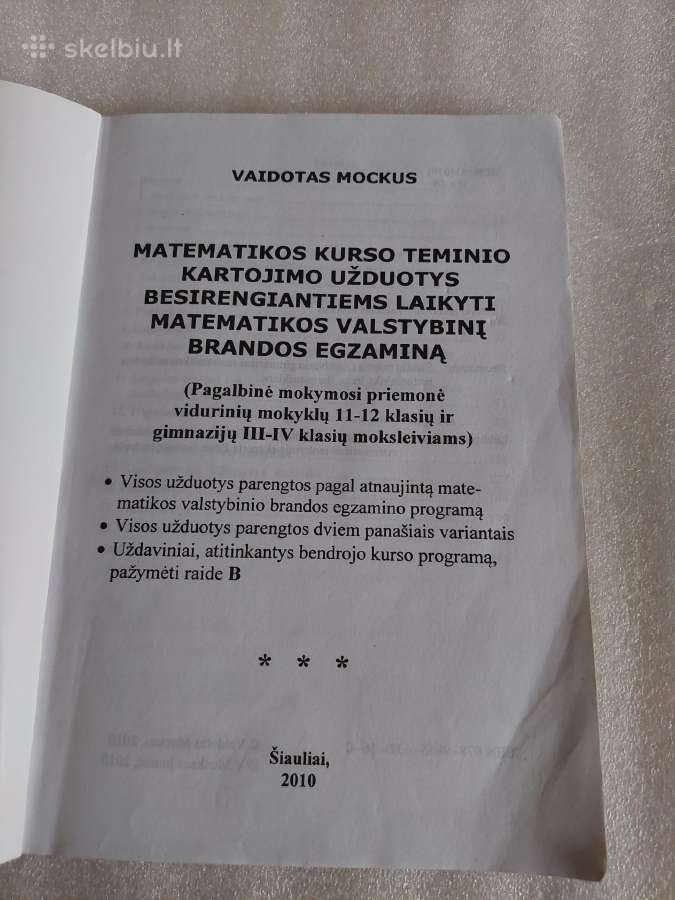Matematikos kurso teminio kartojimo užduotys - nuotraukos Nr. 2