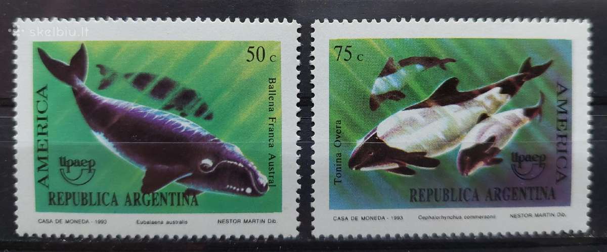 Argentina 1993 jūros žinduoliai , švarūs, Michel 2