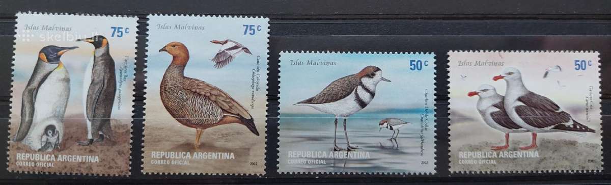 Argentina 2002 paukščiai , švarūs, Michel 2711-271