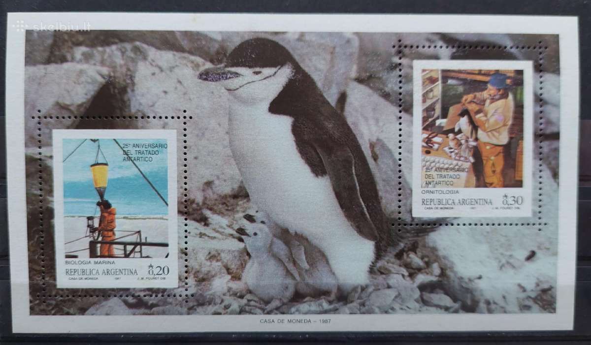 Argentina 1987 Antarktida, švarūs, Michel block33