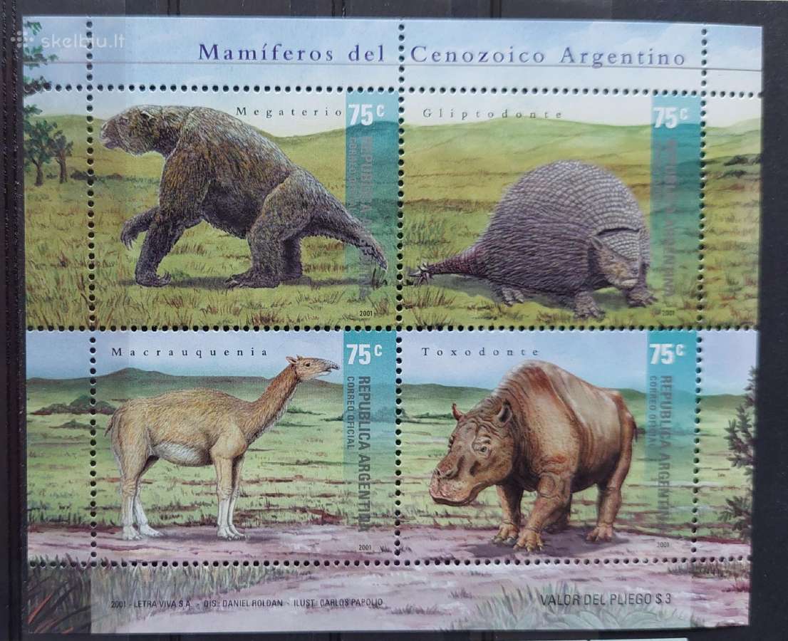 Argentina 2001 dinozaurai, švarūs, Michel block73