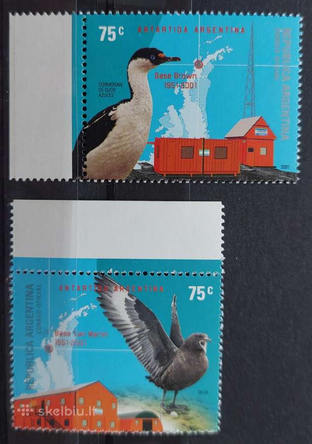 Argentina 2001 Antarktida, švarūs, Michel 2646-264