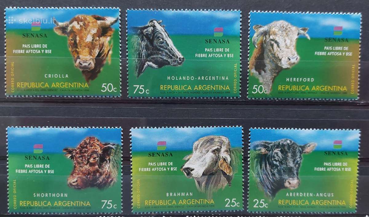 Argentina 1998 naminiai gyvūnai, švarūs, Michel 24