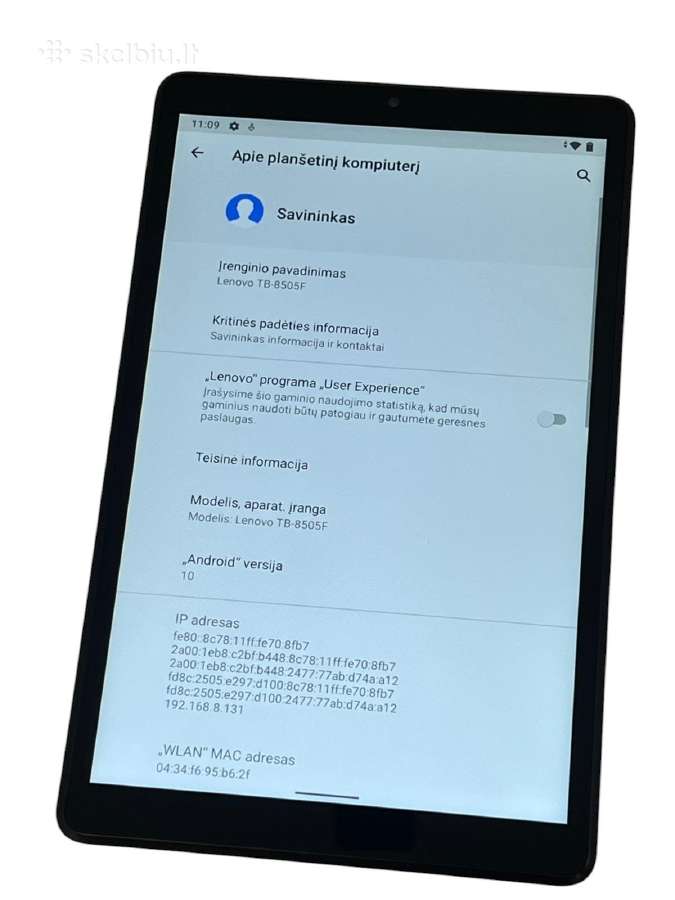 Lenovo Tab M8 (TB-8505f) + 3 mėn. garantija - nuotraukos Nr. 5