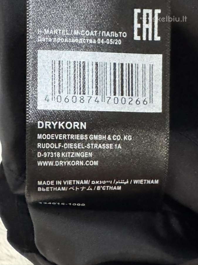 Vyriškas šiltas paltas Drykorn Eu 54d - nuotraukos Nr. 13