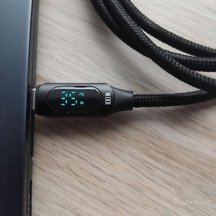 Naujas! Pintas 1m Ilgio Usb-c kabelis su ekranu