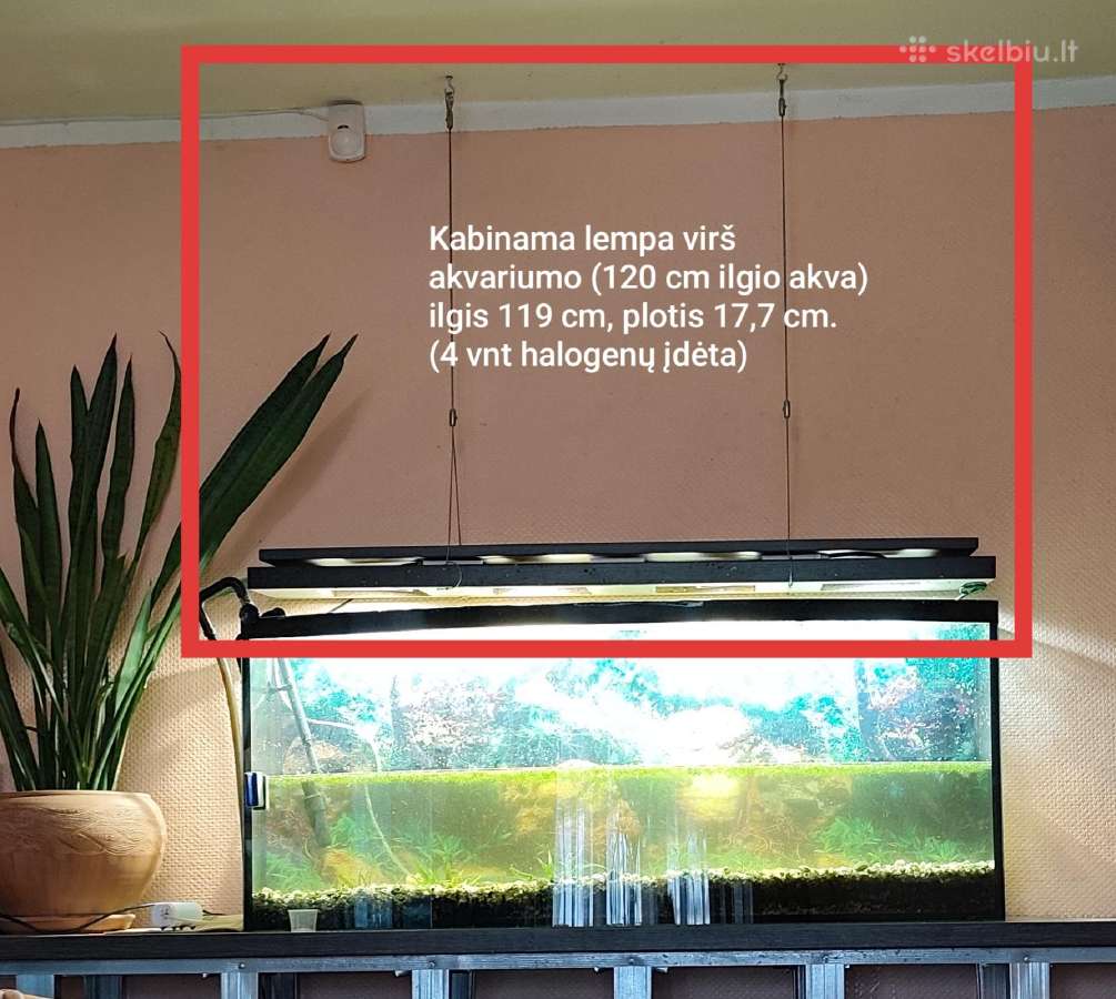 Akvariumui kabinama lempa 119 cm ilgio, 17.7 ploč