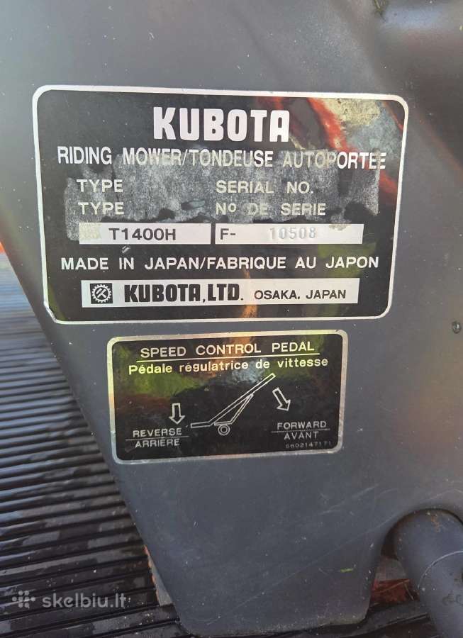 Kubota T1400 zolepjove - nuotraukos Nr. 10