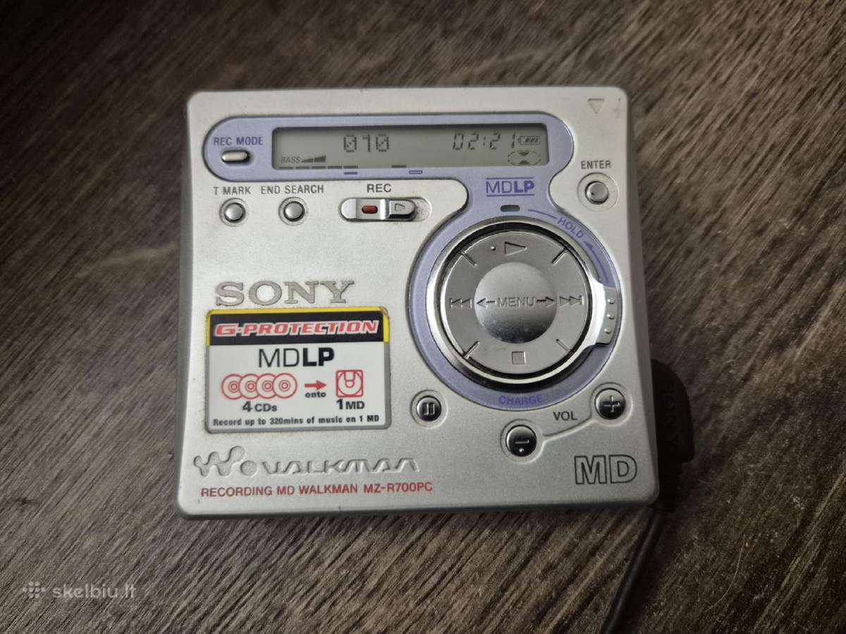 Sony walkman minidisk grotuvas
