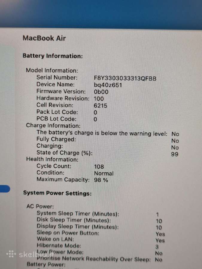 MacBook Air 13 2022 Apple M2 / 8gb / 256gb SSD - nuotraukos Nr. 6