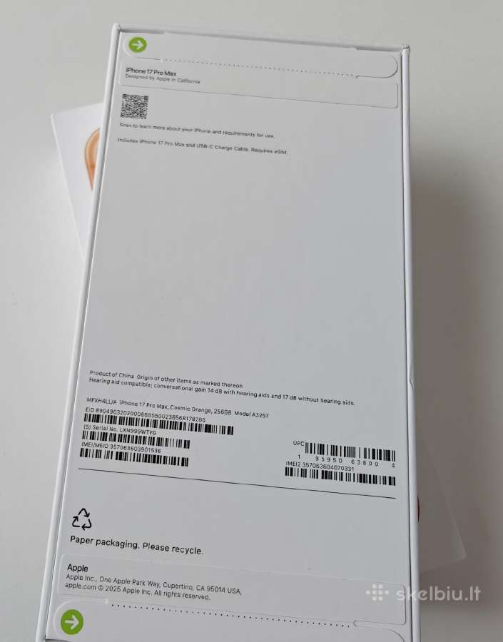 iPhone 17 Pro Max 5G 256 1299e - nuotraukos Nr. 2