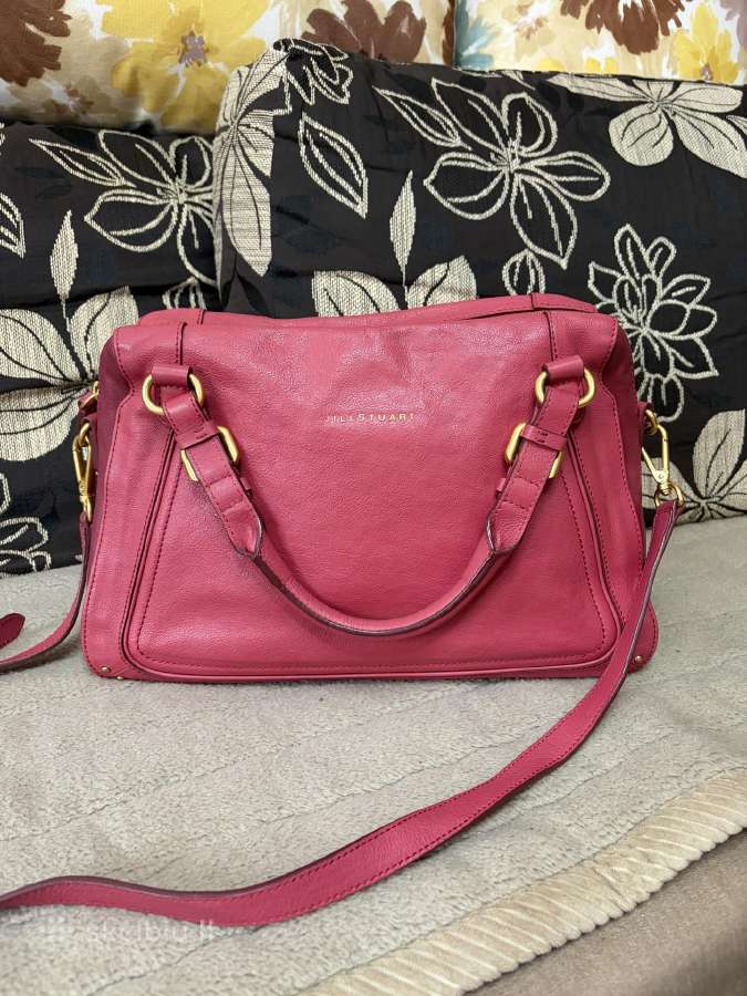 Jill Stuart odinė rausva/ rožinė talpi rankinė