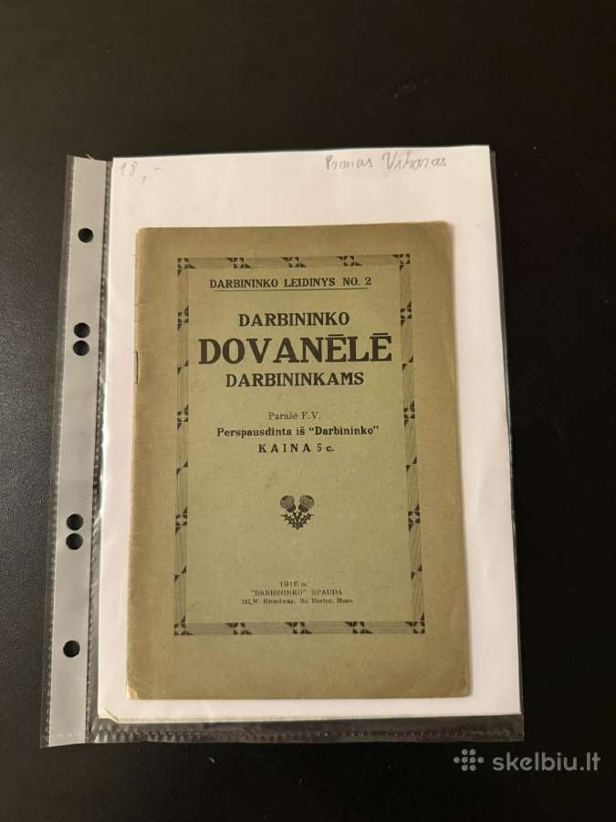 Darbininko dovanėlė darbininkams 1916 m.