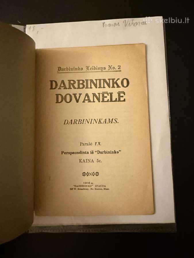 Darbininko dovanėlė darbininkams 1916 m. - nuotraukos Nr. 2