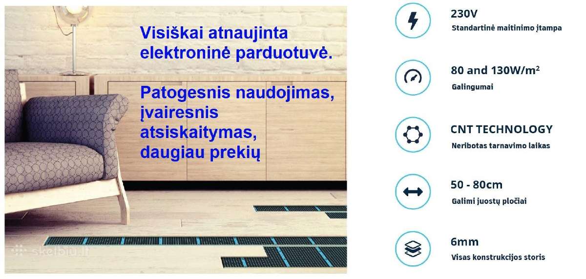 Grindų šildymo plėvelė caleo. Grindinis šildymas - nuotraukos Nr. 4