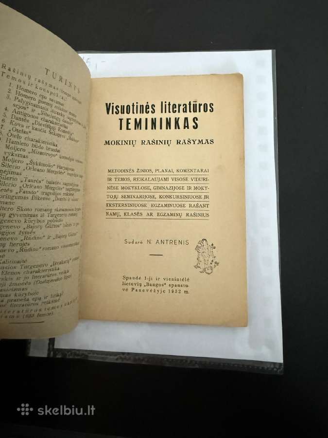 Visuotinės literatūros temininkas 1932 m. - nuotraukos Nr. 2